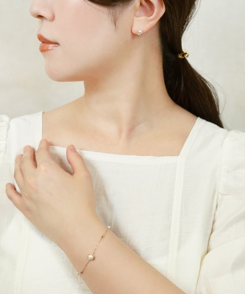 TAKE-UP（テイクアップ）の「K10 タンスイパール ニュアンスステーション ブレスレット( YG)（ブレスレット・レディース・イエローゴールド・FREE）」の4枚目の写真