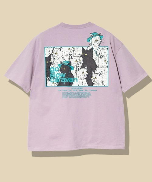 go slow caravan（ゴースローキャラバン）の「USA/C スクエアLOGO バックプリント ゆったり TEE（Tシャツ/カットソー・メンズ・バイオレット/アイボリー/ブラック/ラベンダー/グリーン・MEDIUM/LARGE/X-LARGE）」の4枚目の写真