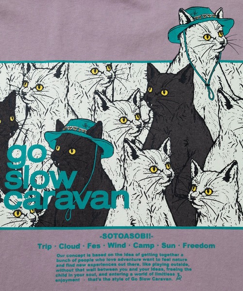 go slow caravan（ゴースローキャラバン）の「USA/C スクエアLOGO バックプリント ゆったり TEE（Tシャツ/カットソー・メンズ・バイオレット/アイボリー/ブラック/ラベンダー/グリーン・MEDIUM/LARGE/X-LARGE）」の14枚目の写真