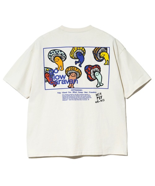 go slow caravan USAコットンスクエアロゴバックプリントTシャツ 楽天市場】go slow caravan USAコットンスクエアロゴバック