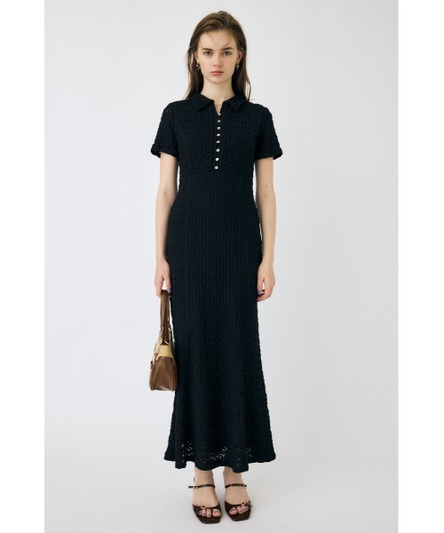 【美品】マウジー　ワンピース MOUSSY | SQUARE NECK ロングニットドレス (ワンピース(ミニ