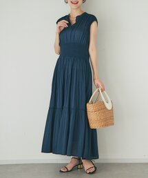 La boutique BonBon | 【夏のお上品ワンピース】コットンボイルウエストシャーリングワンピース(ワンピース)