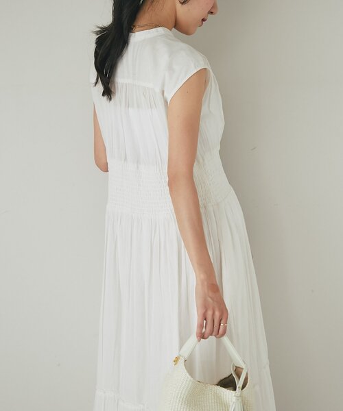 La boutique BonBon（ラブティックボンボン）の「【夏のお上品ワンピース】コットンボイルウエストシャーリングワンピース（ワンピース・レディース・サックスブルー/ホワイト/ネイビー・36/38）」の14枚目の写真