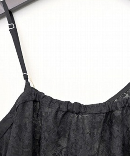 STYLEBLOCK（スタイルブロック）の「花柄レースフリルキャミワンピース（ワンピース・レディース・アイボリー/ブラック/レッド/ホワイト・M）」の9枚目の写真