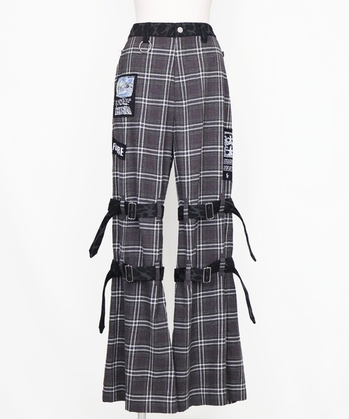 rurumu:(ルルムウ)の「rurumu:/ルルムウ/"rurumu:×KIDILL"check bondage pants(その他パンツ・レディース・ピンク/グレー/その他・LARGE/MEDIUM)」の2枚目の写真
