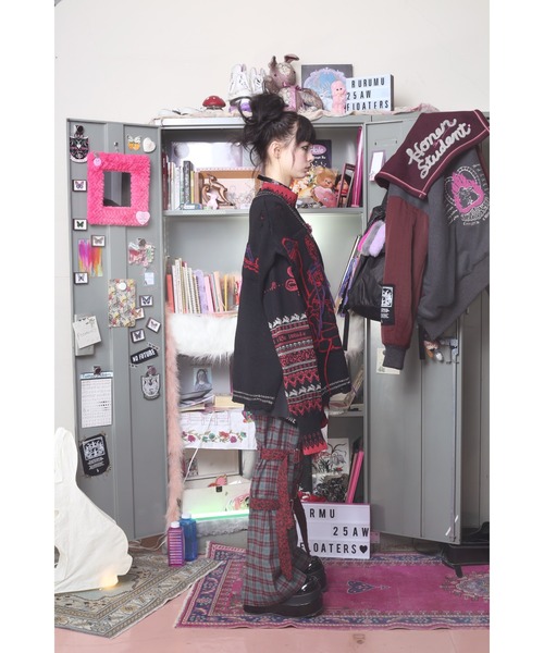 rurumu:(ルルムウ)の「rurumu:/ルルムウ/"rurumu:×KIDILL"check bondage pants(その他パンツ・レディース・ピンク/グレー/その他・LARGE/MEDIUM)」の12枚目の写真