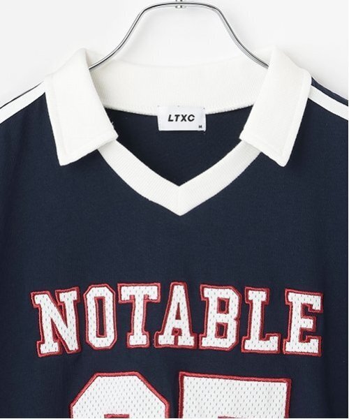 LOVETOXIC(ラブトキシック)の「【LTXC】【吸水速乾/さらさら】メッシュナンバーTシャツ(Tシャツ/カットソー・キッズ・オフホワイト/ネイビー/ブラック・L:160cm/S:140cm/M:150cm/130cm)」の5枚目の写真