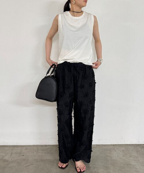 セール】crinkle 3D embroidery rayon pants（その他パンツ