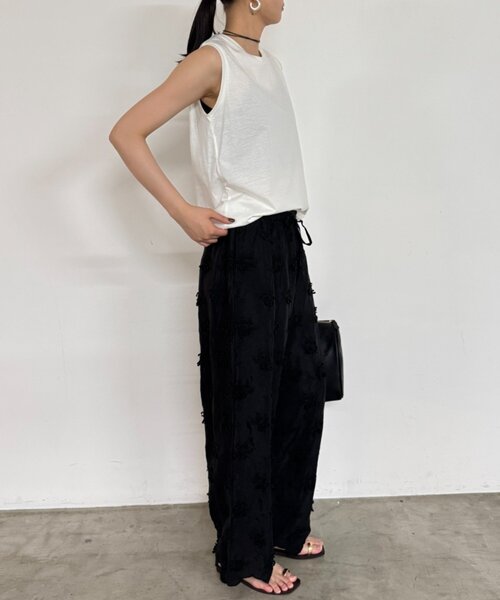 パンツ 3Dembroidery pants/crinklecrinklecrinkle セール】crinkle 3D embroidery rayon pants（その他パンツ
