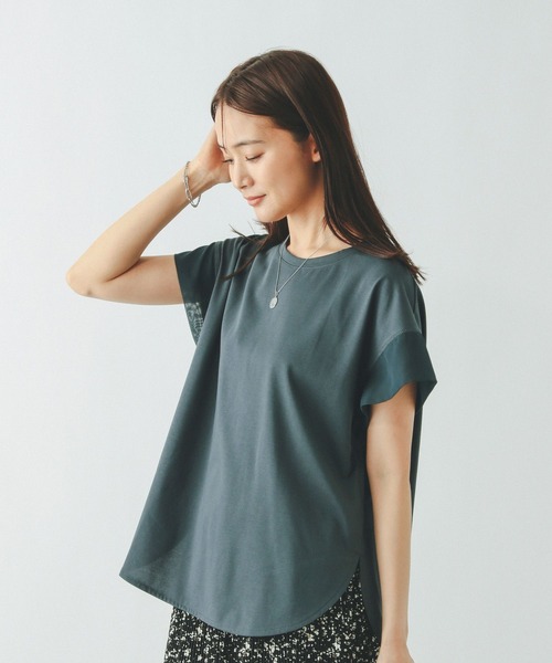 GLOBAL WORK（グローバルワーク）の「汗染み軽減シフォンT/497050（Tシャツ/カットソー・レディース・ホワイト/カーキ/ブラック・MEDIUM/LARGE）」の3枚目の写真