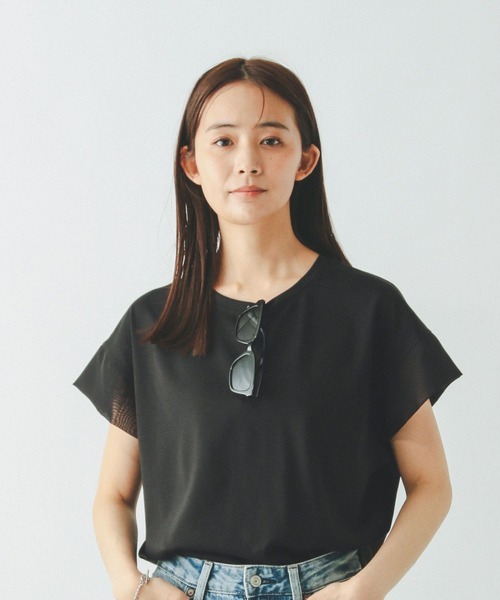 GLOBAL WORK（グローバルワーク）の「汗染み軽減シフォンT/497050（Tシャツ/カットソー・レディース・ホワイト/カーキ/ブラック・MEDIUM/LARGE）」の21枚目の写真