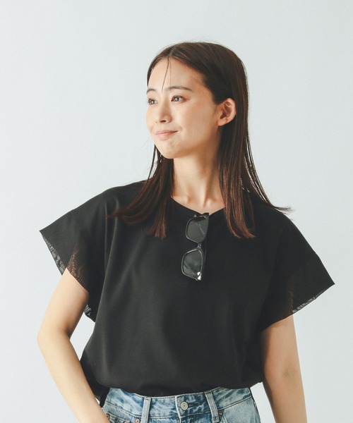 GLOBAL WORK（グローバルワーク）の「汗染み軽減シフォンT/497050（Tシャツ/カットソー・レディース・ホワイト/カーキ/ブラック・MEDIUM/LARGE）」の22枚目の写真