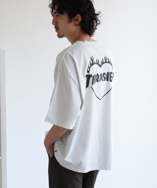 THRASHER（スラッシャー）の「【THRASHER/スラッシャー】オーバーサイズ ヴィンテージライク ピグメント加工  ハートロゴ 半袖Tシャツ（Tシャツ/カットソー・メンズ・ブルーグレー/チャコール/ブラウン/サックスブルー/ピンク・M/L/XL）」の18枚目の写真