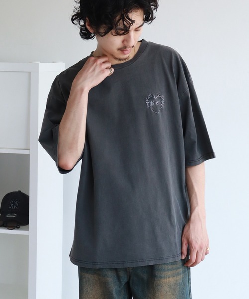 THRASHER（スラッシャー）の「【THRASHER/スラッシャー】オーバーサイズ ヴィンテージライク ピグメント加工  ハートロゴ 半袖Tシャツ（Tシャツ/カットソー・メンズ・ブルーグレー/チャコール/ブラウン/サックスブルー/ピンク・M/L/XL）」の22枚目の写真