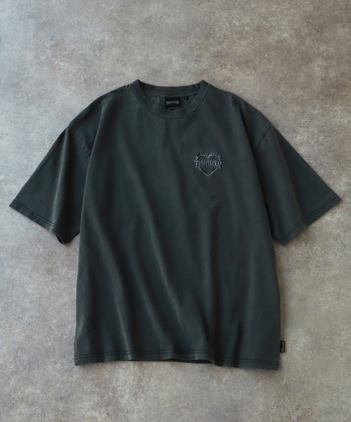 THRASHER（スラッシャー）の「【THRASHER/スラッシャー】オーバーサイズ ヴィンテージライク ピグメント加工  ハートロゴ 半袖Tシャツ（Tシャツ/カットソー・メンズ・ブルーグレー/チャコール/ブラウン/サックスブルー/ピンク・M/L/XL）」の8枚目の写真