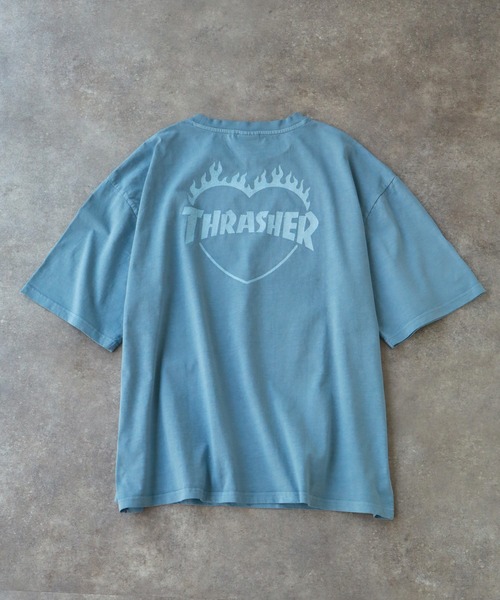 THRASHER（スラッシャー）の「【THRASHER/スラッシャー】オーバーサイズ ヴィンテージライク ピグメント加工  ハートロゴ 半袖Tシャツ（Tシャツ/カットソー・メンズ・ブルーグレー/チャコール/ブラウン/サックスブルー/ピンク・M/L/XL）」の13枚目の写真