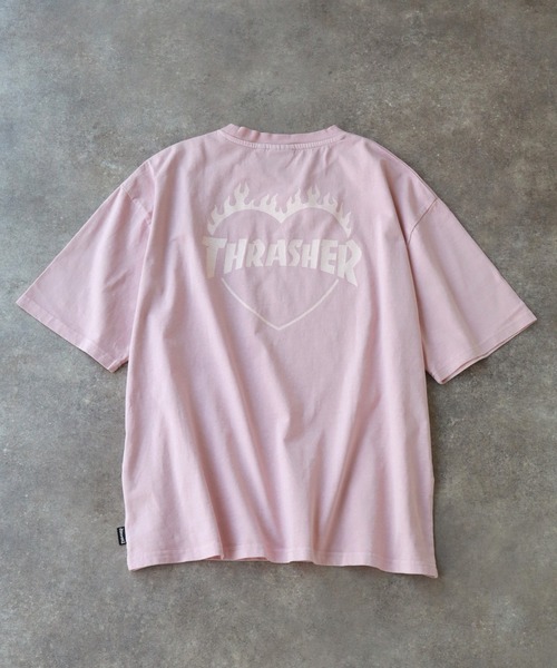 THRASHER（スラッシャー）の「【THRASHER/スラッシャー】オーバーサイズ ヴィンテージライク ピグメント加工  ハートロゴ 半袖Tシャツ（Tシャツ/カットソー・メンズ・ブルーグレー/チャコール/ブラウン/サックスブルー/ピンク・M/L/XL）」の15枚目の写真
