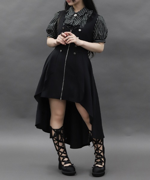 axes femme POETIQUE（アクシーズファムポエティック）の「ベストデザインミニワンピース（ワンピース・レディース・ブラック/ネイビー・MEDIUM）」の2枚目の写真