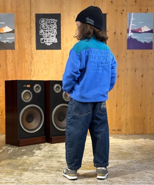 GROOVY COLORS（グルービーカラーズ）の「Uneven Denim HAMBURGER Pants（デニムパンツ・キッズ・ネイビー/ブルー・135/145）」の4枚目の写真