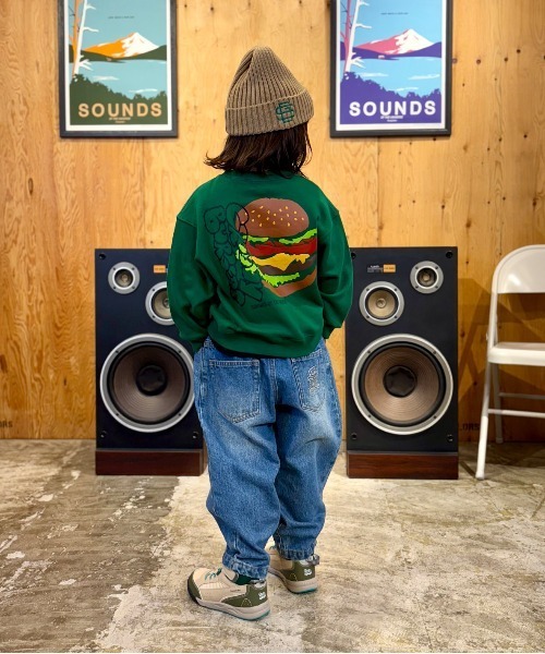 GROOVY COLORS（グルービーカラーズ）の「Uneven Denim HAMBURGER Pants（デニムパンツ・キッズ・ネイビー/ブルー・135/145）」の8枚目の写真