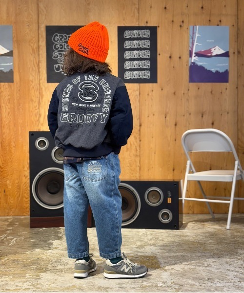 GROOVY COLORS（グルービーカラーズ）の「Uneven Denim HAMBURGER Pants（デニムパンツ・キッズ・ネイビー/ブルー・135/145）」の12枚目の写真