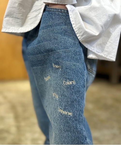 GROOVY COLORS（グルービーカラーズ）の「Uneven Denim HAMBURGER Pants（デニムパンツ・キッズ・ネイビー/ブルー・135/145）」の9枚目の写真