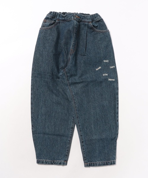 GROOVY COLORS（グルービーカラーズ）の「Uneven Denim HAMBURGER Pants（デニムパンツ・キッズ・ネイビー/ブルー・135/145）」の3枚目の写真