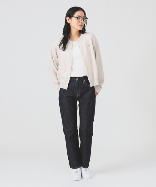 DANTON(ダントン)の「DANTON / LAMBS WOOL CREWNECK CARDIGAN(カーディガン/ボレロ・レディース・カーキ/オフホワイト/レッド/サックスブルー/ピンク・34)」の10枚目の写真