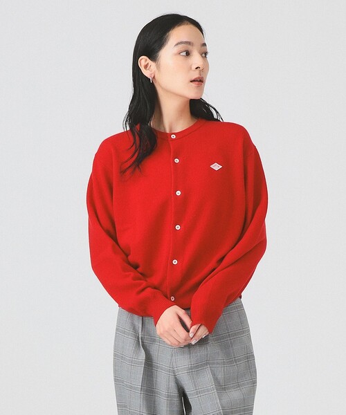 DANTON(ダントン)の「DANTON / LAMBS WOOL CREWNECK CARDIGAN(カーディガン/ボレロ・レディース・カーキ/オフホワイト/レッド/サックスブルー/ピンク・34)」の21枚目の写真