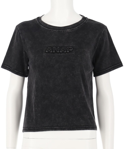 ANAP（アナップ）の「ANAP エンボスロゴＴシャツ（Tシャツ/カットソー・レディース・ブラック/ブルー/ピンク/ネイビー・FREE）」の13枚目の写真