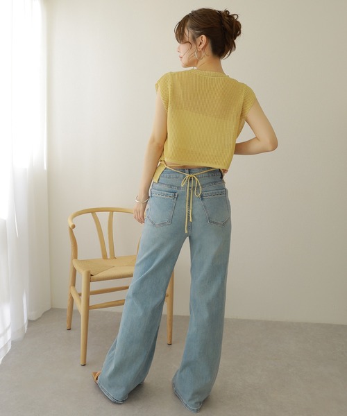 LAULEN(ローレン)の「irregular hem knit tops /イレギュラーヘムノースリニットトップス(ニット/セーター・レディース・チャコールグレー/ブラック/ネイビー/イエロー・FREE)」の16枚目の写真