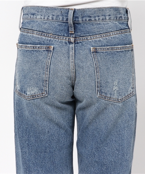 AZUL by moussy（アズールバイマウジー）の「セミワイドダメージクロプトデニム（デニムパンツ・レディース・ブルー・MEDIUM/LARGE/X-LARGE/SMALL）」の6枚目の写真