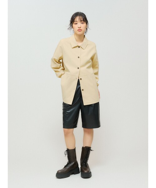 MIDIUMISOLID(ミディウミソリッド)の「MIDIUMISOLID for Ladies ダックロングシャツ(シャツ/ブラウス・レディース・ブラック/ベージュ・FREE)」の6枚目の写真