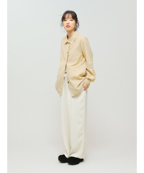 MIDIUMISOLID(ミディウミソリッド)の「MIDIUMISOLID for Ladies ダックロングシャツ(シャツ/ブラウス・レディース・ブラック/ベージュ・FREE)」の10枚目の写真