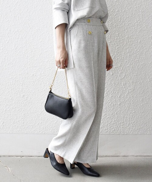 SHIPS any（シップス エニィ）の「SHIPS any:〈洗濯機可能〉ツイード ライク マリン パンツ［NAVY BLUE］（その他パンツ・レディース・ライトグレー/ネイビー・ONE SIZE）」の8枚目の写真