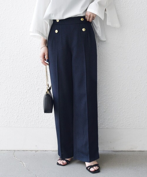 SHIPS any（シップス エニィ）の「SHIPS any:〈洗濯機可能〉ツイード ライク マリン パンツ［NAVY BLUE］（その他パンツ・レディース・ライトグレー/ネイビー・ONE SIZE）」の16枚目の写真