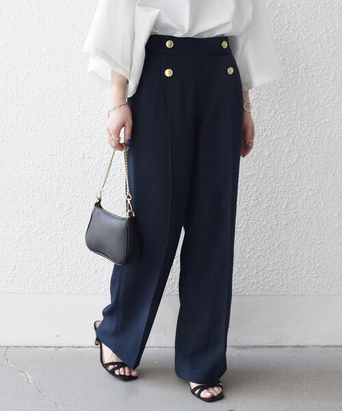 SHIPS any（シップス エニィ）の「SHIPS any:〈洗濯機可能〉ツイード ライク マリン パンツ［NAVY BLUE］（その他パンツ・レディース・ライトグレー/ネイビー・ONE SIZE）」の20枚目の写真