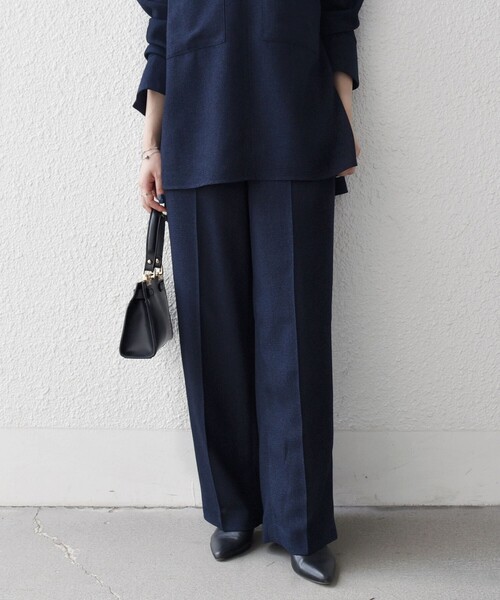 セール】SHIPS any:〈洗濯機可能〉ツイード ライク マリン パンツ