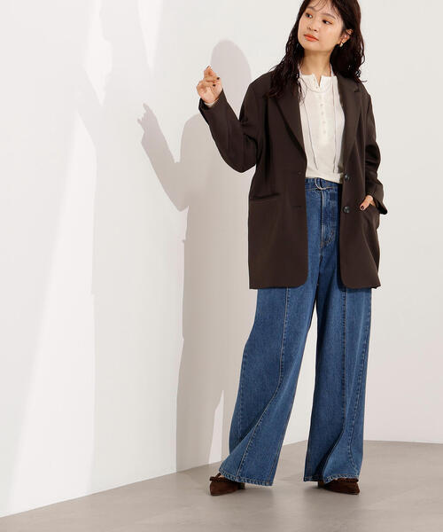 N.（N. Natural Beauty Basic）（エヌエヌナチュラルビューティーベーシック）の「シングルブレストオーバージャケット（テーラードジャケット・レディース・チャコールグレー/イエロー系その他・MEDIUM）」の6枚目の写真