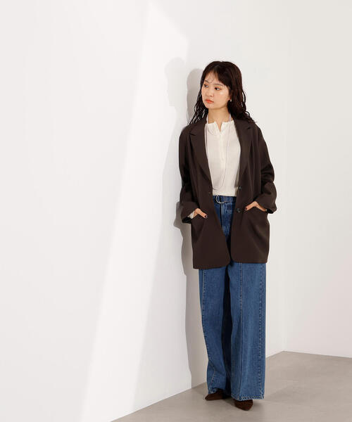 N.（N. Natural Beauty Basic）（エヌエヌナチュラルビューティーベーシック）の「シングルブレストオーバージャケット（テーラードジャケット・レディース・チャコールグレー/イエロー系その他・MEDIUM）」の11枚目の写真