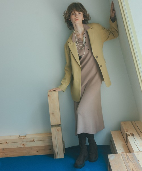 N.（N. Natural Beauty Basic）（エヌエヌナチュラルビューティーベーシック）の「シングルブレストオーバージャケット（テーラードジャケット・レディース・チャコールグレー/イエロー系その他・MEDIUM）」の17枚目の写真