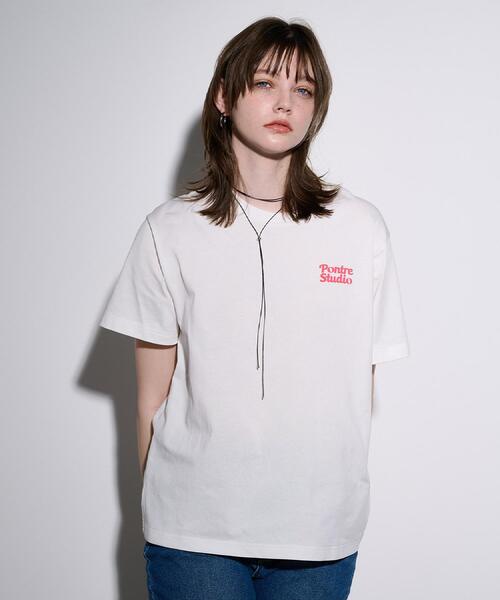 OPAQUE.CLIP(オペークドットクリップ)の「【Pontre Studio/ポンレストゥディオ】別注グラフィックTシャツ(Tシャツ/カットソー・レディース・ホワイト系1/ホワイト・40/38)」の4枚目の写真