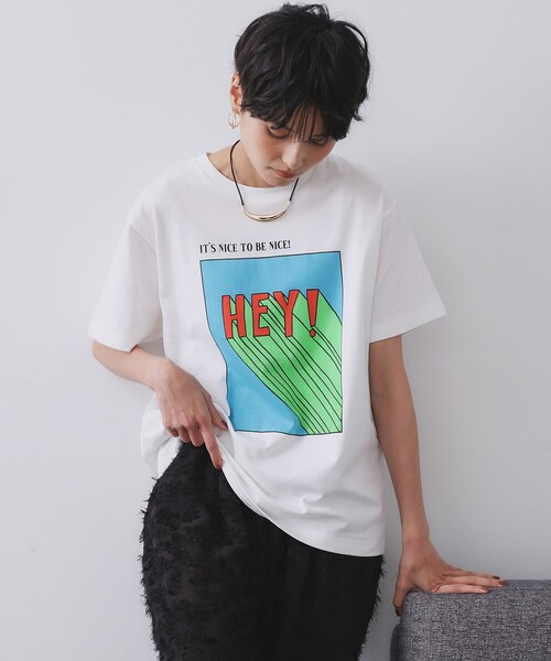 OPAQUE.CLIP(オペークドットクリップ)の「【Pontre Studio/ポンレストゥディオ】別注グラフィックTシャツ(Tシャツ/カットソー・レディース・ホワイト系1/ホワイト・40/38)」の7枚目の写真