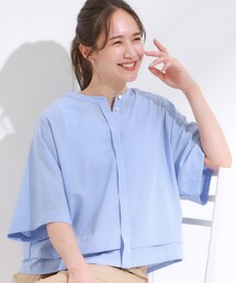 DRESKIP（ドレスキップ）の「【洗濯後しわになりにくい/UV/吸水速乾】大人きれいな バンドカラーシャツ（シャツ/ブラウス）」