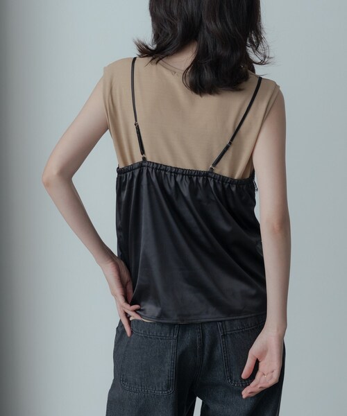 GALLEST（ギャレスト）の「キャミセットカットソー（Tシャツ/カットソー・レディース・ブラック/ベージュ・38）」の4枚目の写真