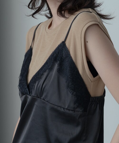 GALLEST（ギャレスト）の「キャミセットカットソー（Tシャツ/カットソー・レディース・ブラック/ベージュ・38）」の5枚目の写真