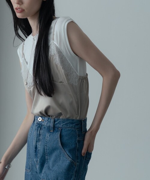 GALLEST（ギャレスト）の「キャミセットカットソー（Tシャツ/カットソー・レディース・ブラック/ベージュ・38）」の14枚目の写真