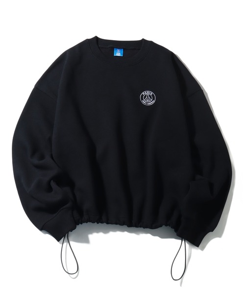 PARIS SAINT-GERMAIN（パリサンジェルマン）の「【Paris Saint-Germain/パリサンジェルマン】裏起毛 裾ドロスト エンブレムロゴ スウェットトレーナー（スウェット・メンズ・グレー/スミクロ/ブラック・L/M/XL）」の4枚目の写真