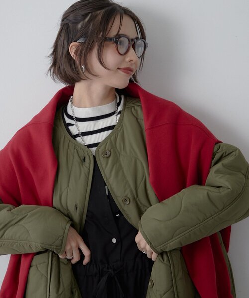 Remind me and forever(リマインドミーアンドフォーエバー)の「【軽くてあったか!】キルティングブルゾン(ブルゾン・レディース・カーキ/ブラック/アイボリー/ブラウン・FREE)」の5枚目の写真