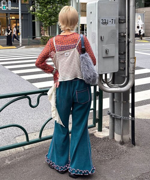 HELLO.SANFRANCISCO（ハローサンフランシスコ）の「【HELLO.SANFRANCISCO/ハローサンフランシスコ】ブロックフラワーシアートップス（Tシャツ/カットソー・レディース・レッド/ブラック/オレンジ系その他/ブラック系その他/オレンジ/グリーン/サックスブルー・ONE SIZE）」の17枚目の写真